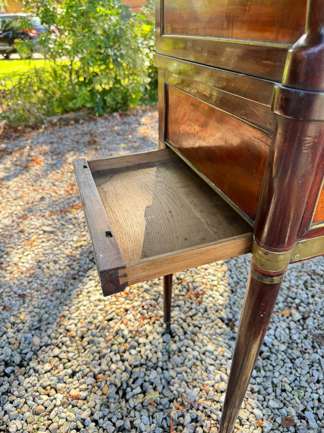 Elegant and rare Louis XVI period mahogany cylinder desk