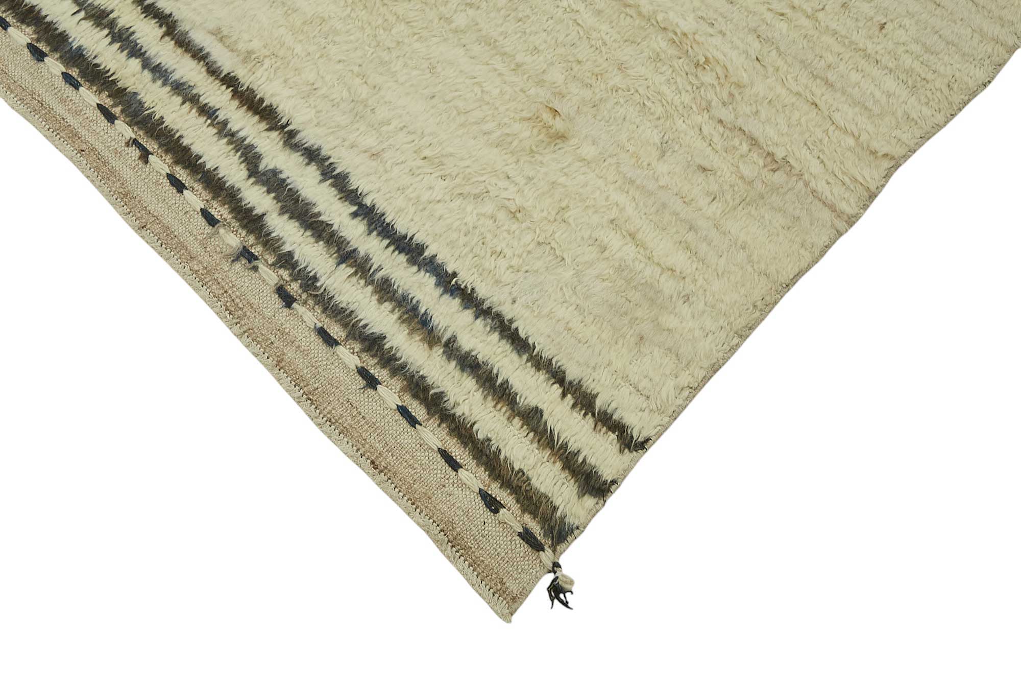 Handmade Tribal Decorative 267 cm x 305 cm Beige Wool Carpet