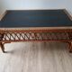 Rattan wood coffee table