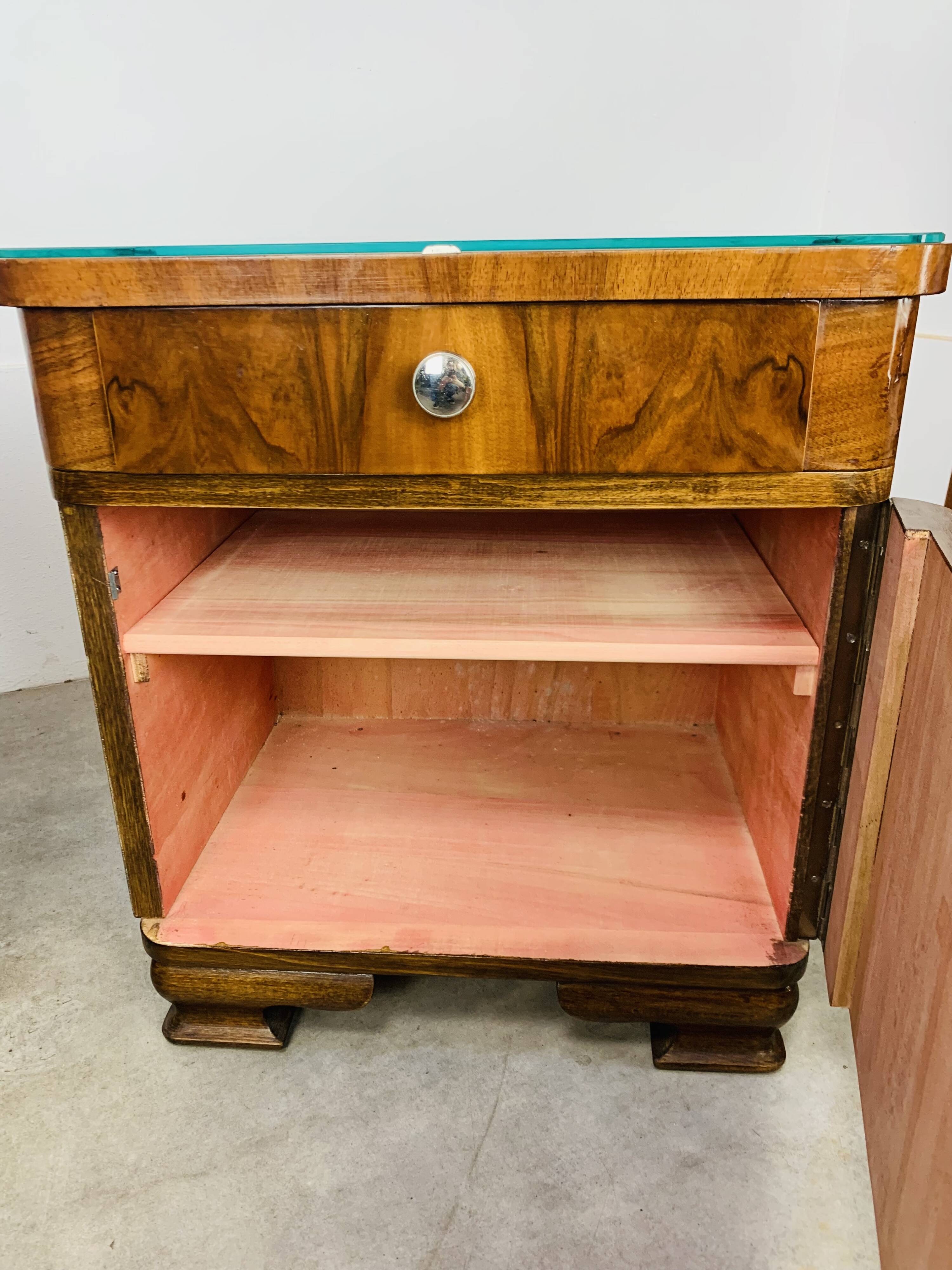 Pair of Art Deco bedside tables, 1930s