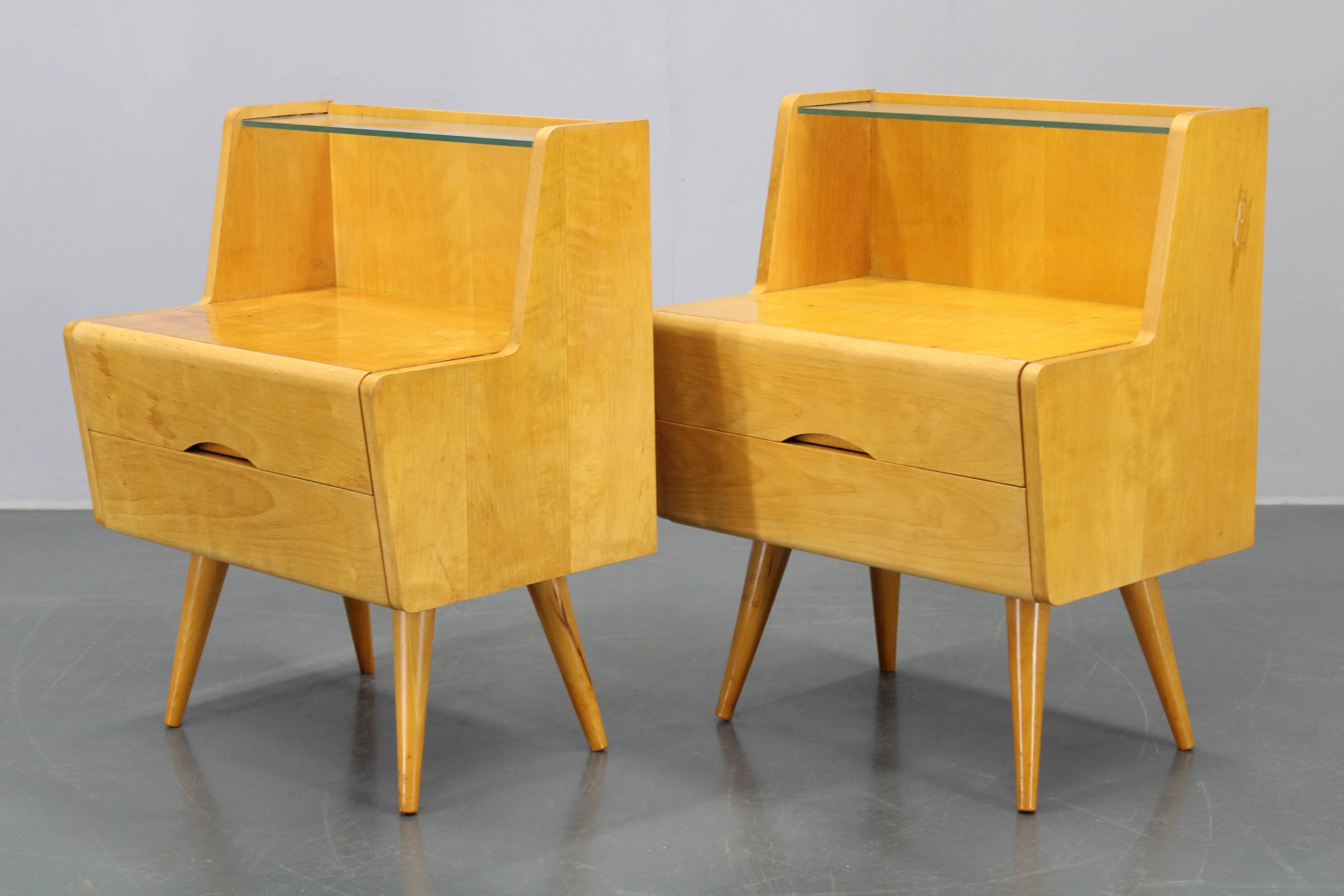 1960s Pair of Night Stands with, Czechoslovakia
