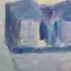Canvas signed "blue houses"
