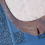 Fish design mirror in walnut stamped R.Lecompte