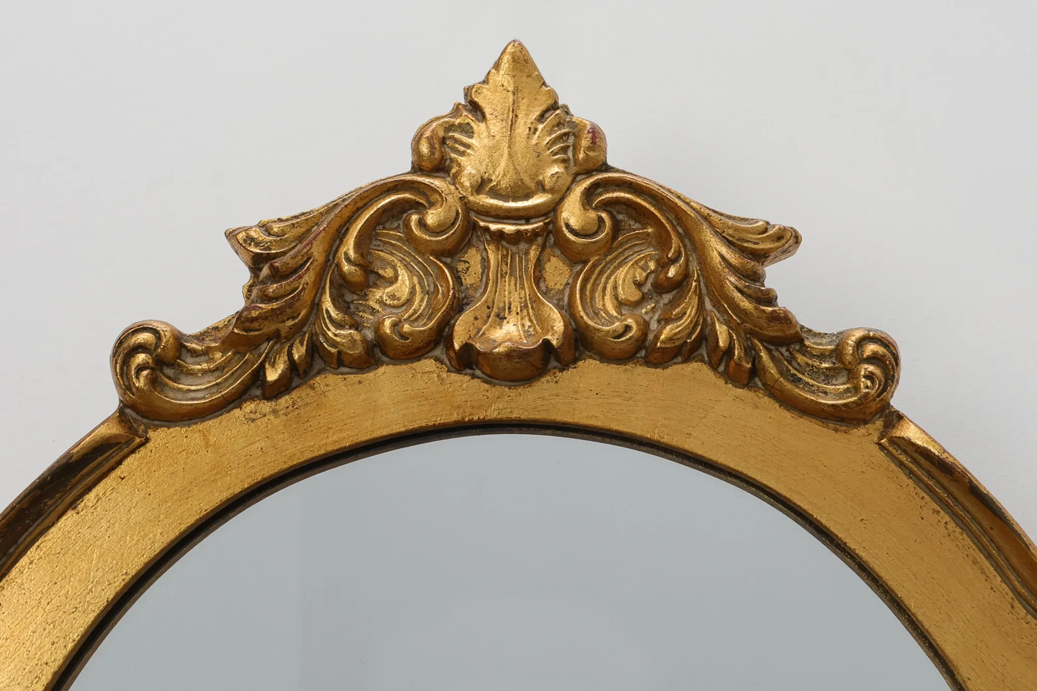 Rococo Style Gilt Mirror with Acanthus and Shell Crest, Italy, 20th Century