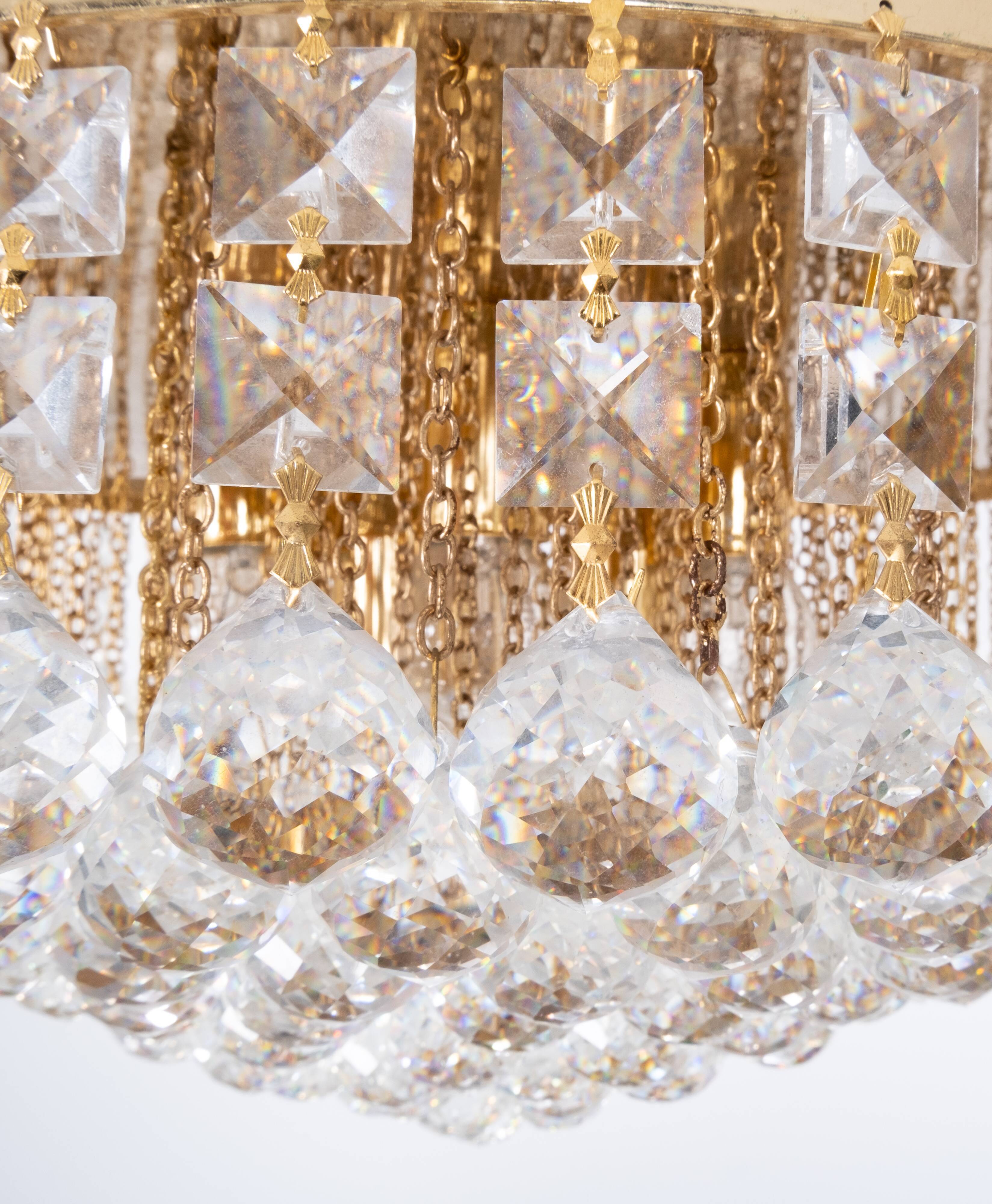 Swarovski chrystal ball chandelier, 1970s