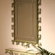 Miroir en plomb avec console en fer forgé laqué en vert pistache et or, Art Déco,