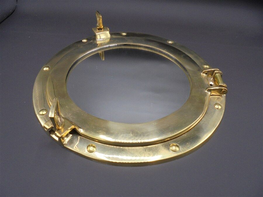 Brass porthole mirror 28,5x28,5cm