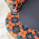 "Maximalist" 3-Seater Sofa 70s – Carved Velvet & Feathers