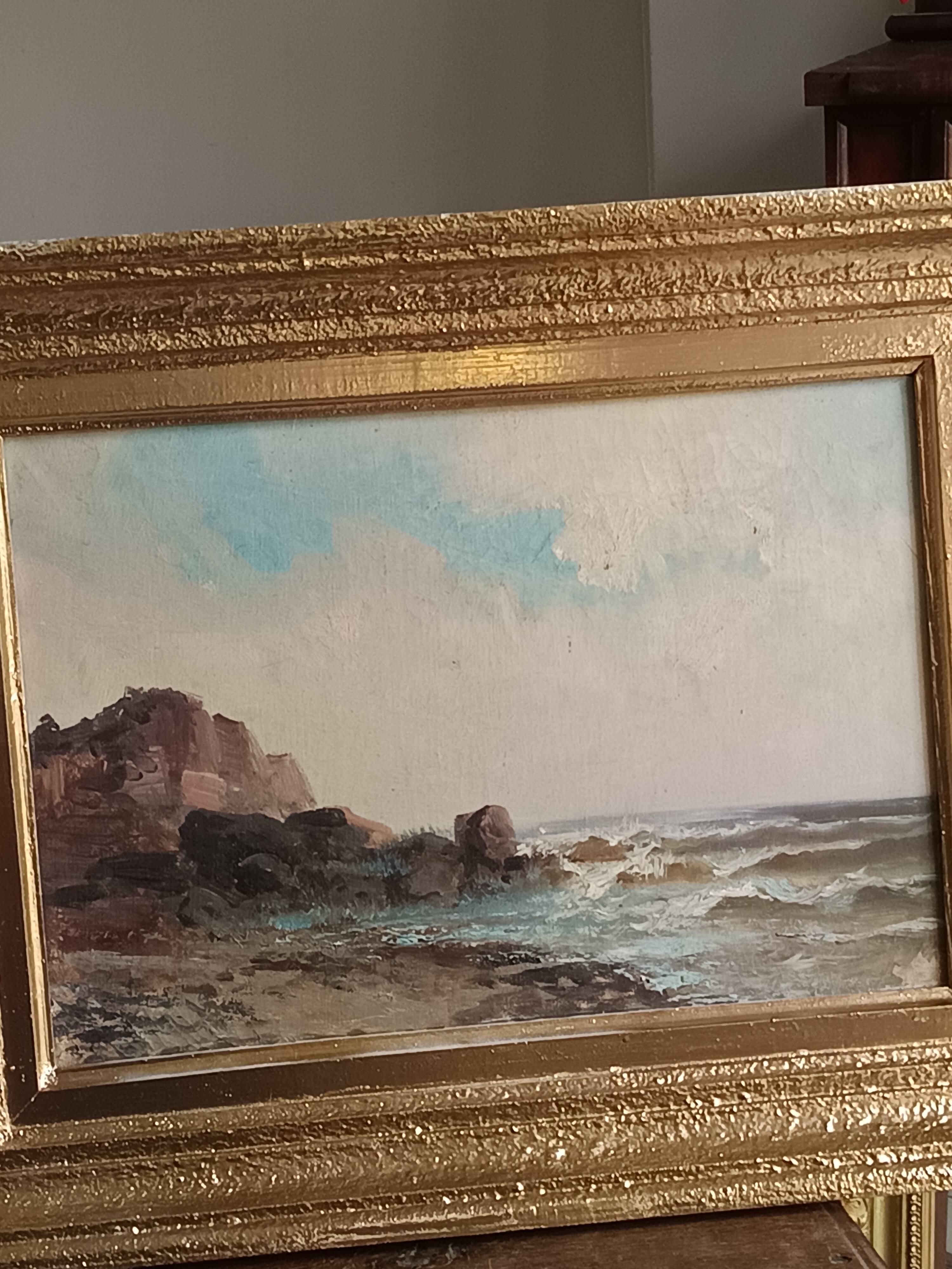 marine old rocky coast oil on canvas 1890 - 1910