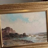 marine old rocky coast oil on canvas 1890 - 1910