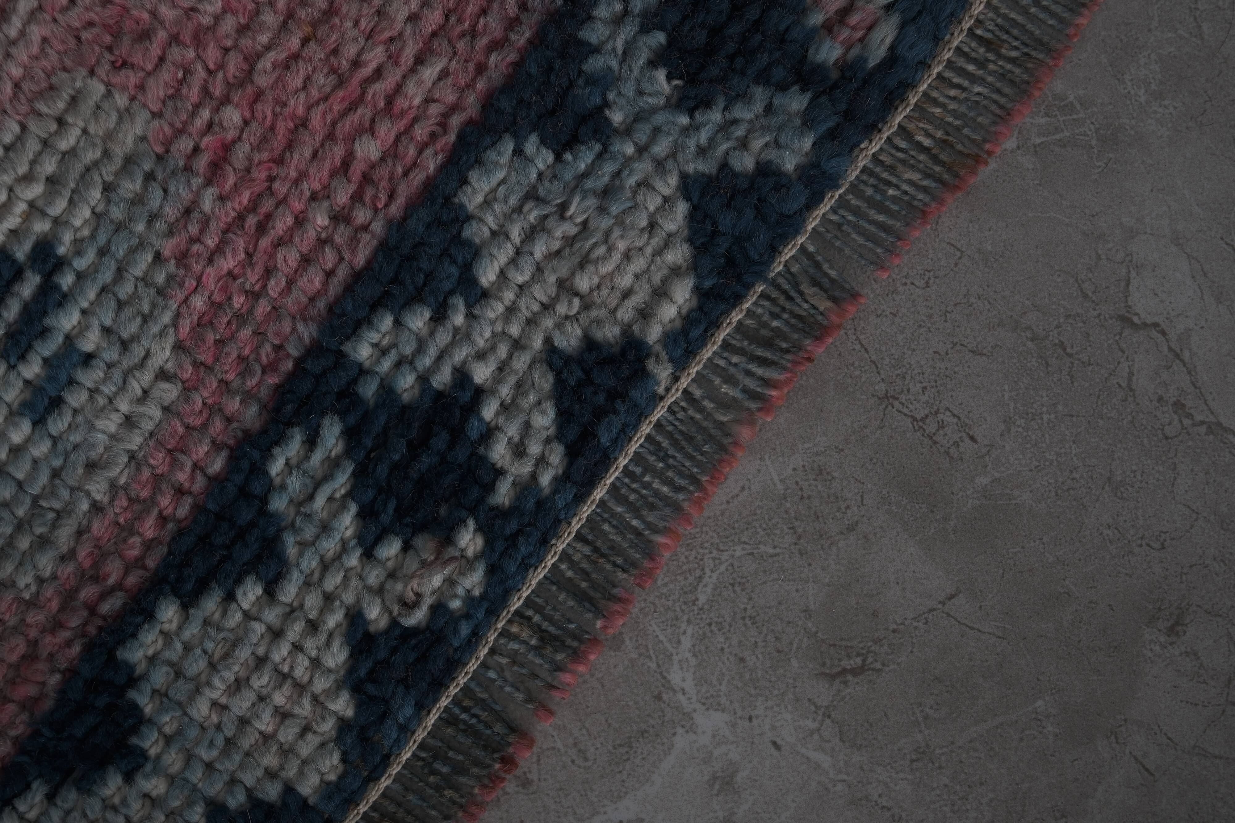 Vintage Turkish Oushak Rug Handwoven 104x320 cm