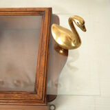 Artisanal wall display case in vintage wood