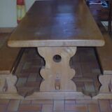 Table de Monastère en Orme et ses 2 bancs