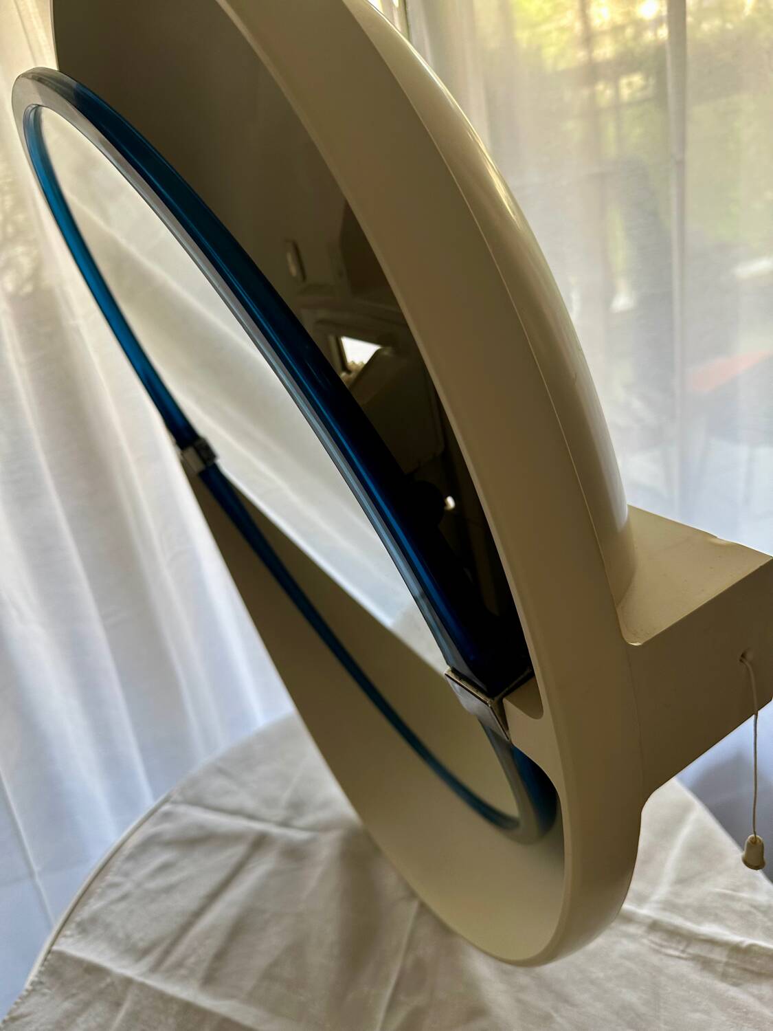 Large Oval Illuminated Swivelling Mirror Allibert A136 Vintage 70s Space A