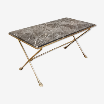 Marble, brass and bronze coffee table, 1950