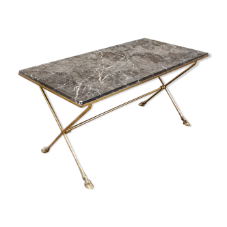 Marble, brass and bronze coffee table, 1950