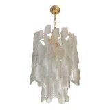 Murano Glass Chandelier "Virgola" Made in Italy Venini Style