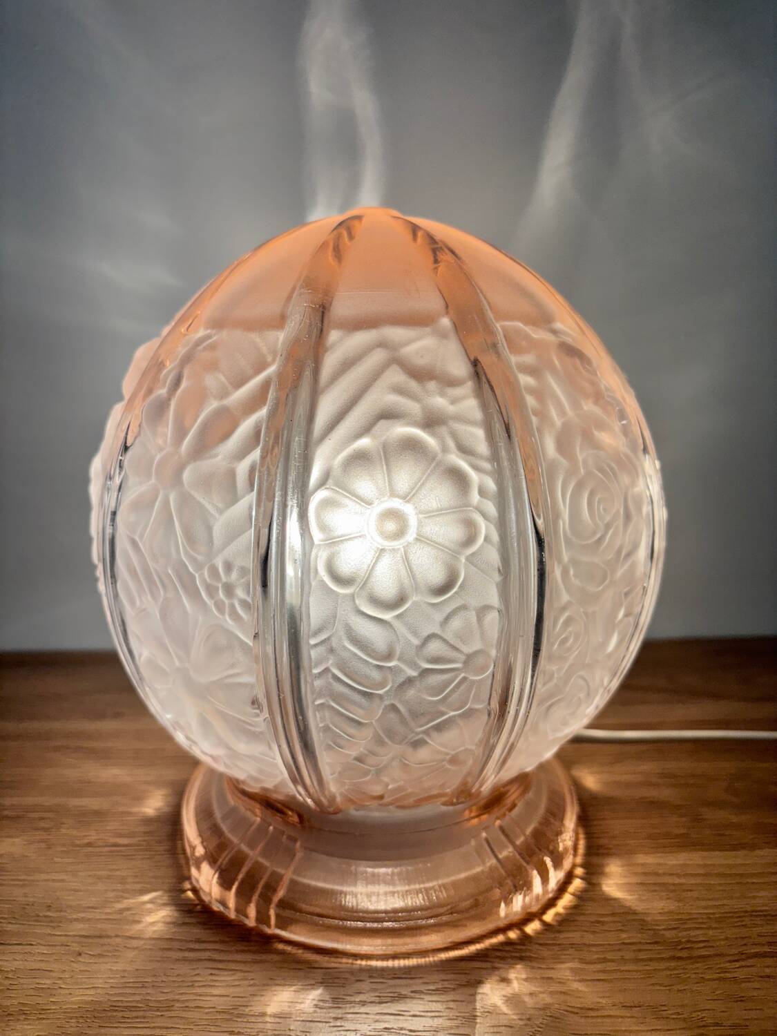 Vintage polished glass table lamp