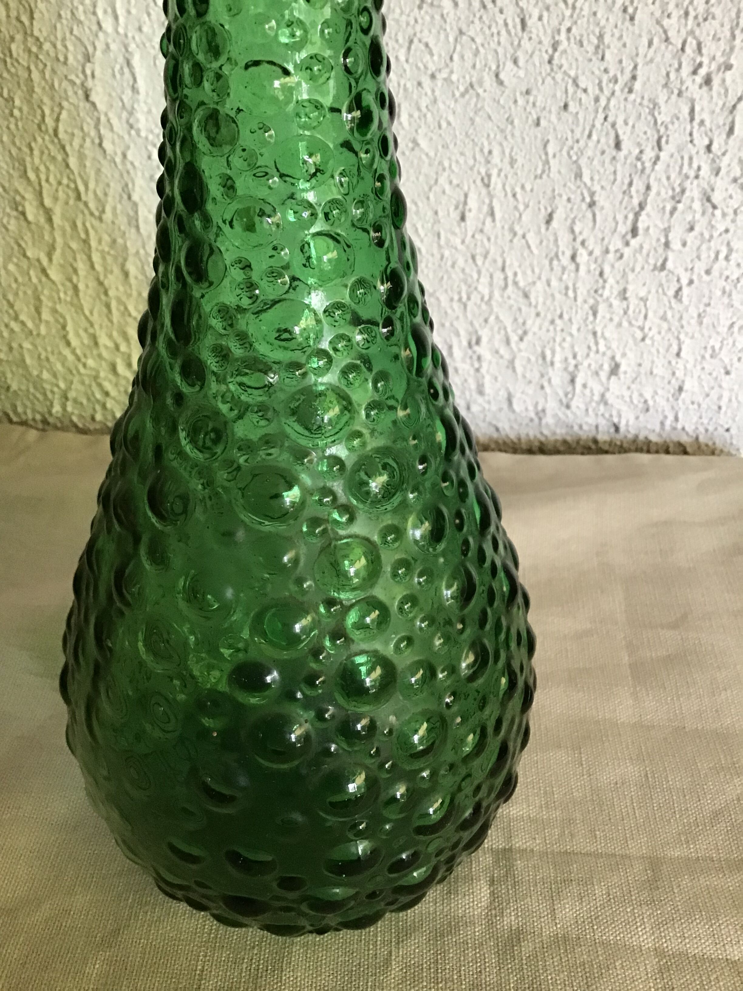 Italian bottle in green glass