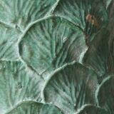 Cylinder vase "go green" textured leaves 100% handmade