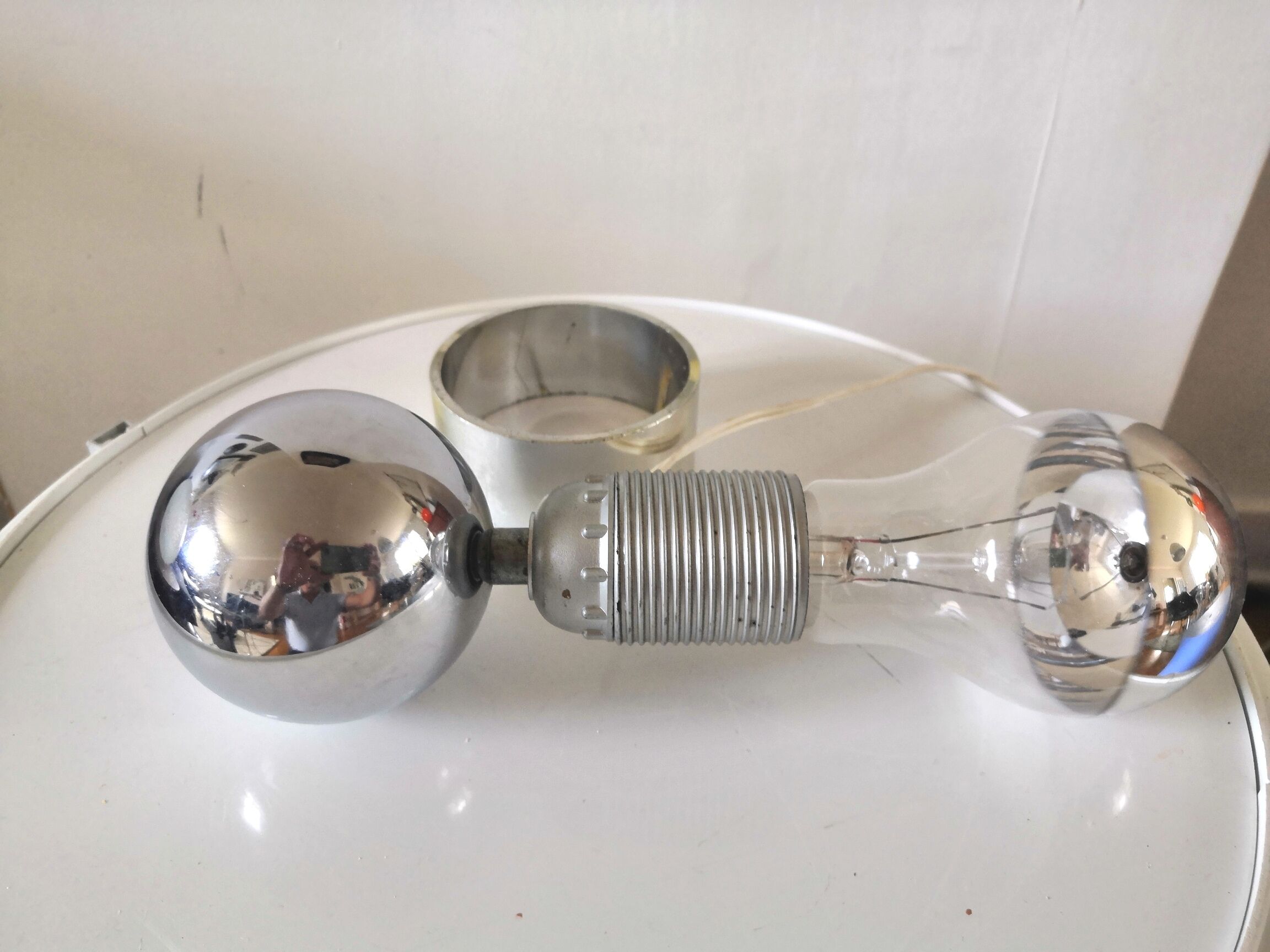 Culbuto lamp in steel design 70s