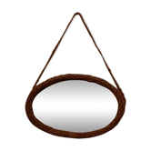 Miroir ovale en corde vintage