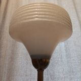 Lampadaire bronze laiton globe liseré givré