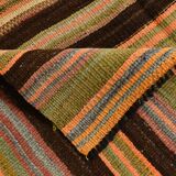 4x7 Rug For Farmhouse Room Vintage Kilim Rug, 139x215Cm