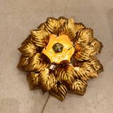 Applique fleur en métal doré à la feuille