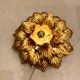 Large gold leaf flower applique