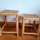 Tables gigognes en rotin vintage 1970