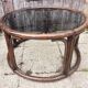 Rattan & glass coffee table “Riviera 70” – round, lightweight, bohemian chic style