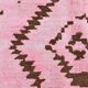7x10 Pink Brown Modern Kilim Rug, 208x300Cm