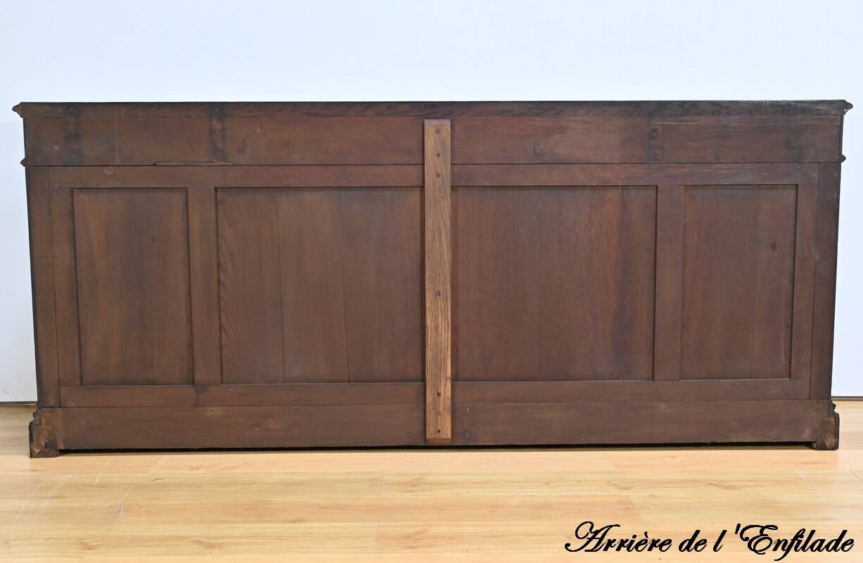 Sideboard of Blackened Oak Paneling, Regency style – Late 19th century