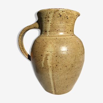 Beige handcrafted speckled sandstone pitcher