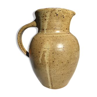 Beige handcrafted speckled sandstone pitcher