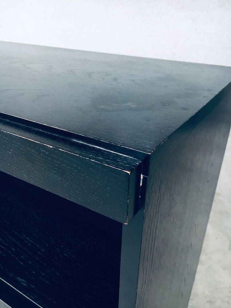 Brutalist Black Ebonised Dry Bar Cabinet, Belgium, 1970s