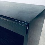 Brutalist Black Ebonised Dry Bar Cabinet, Belgium, 1970s