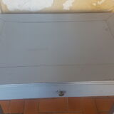 Small sky blue patina farm table