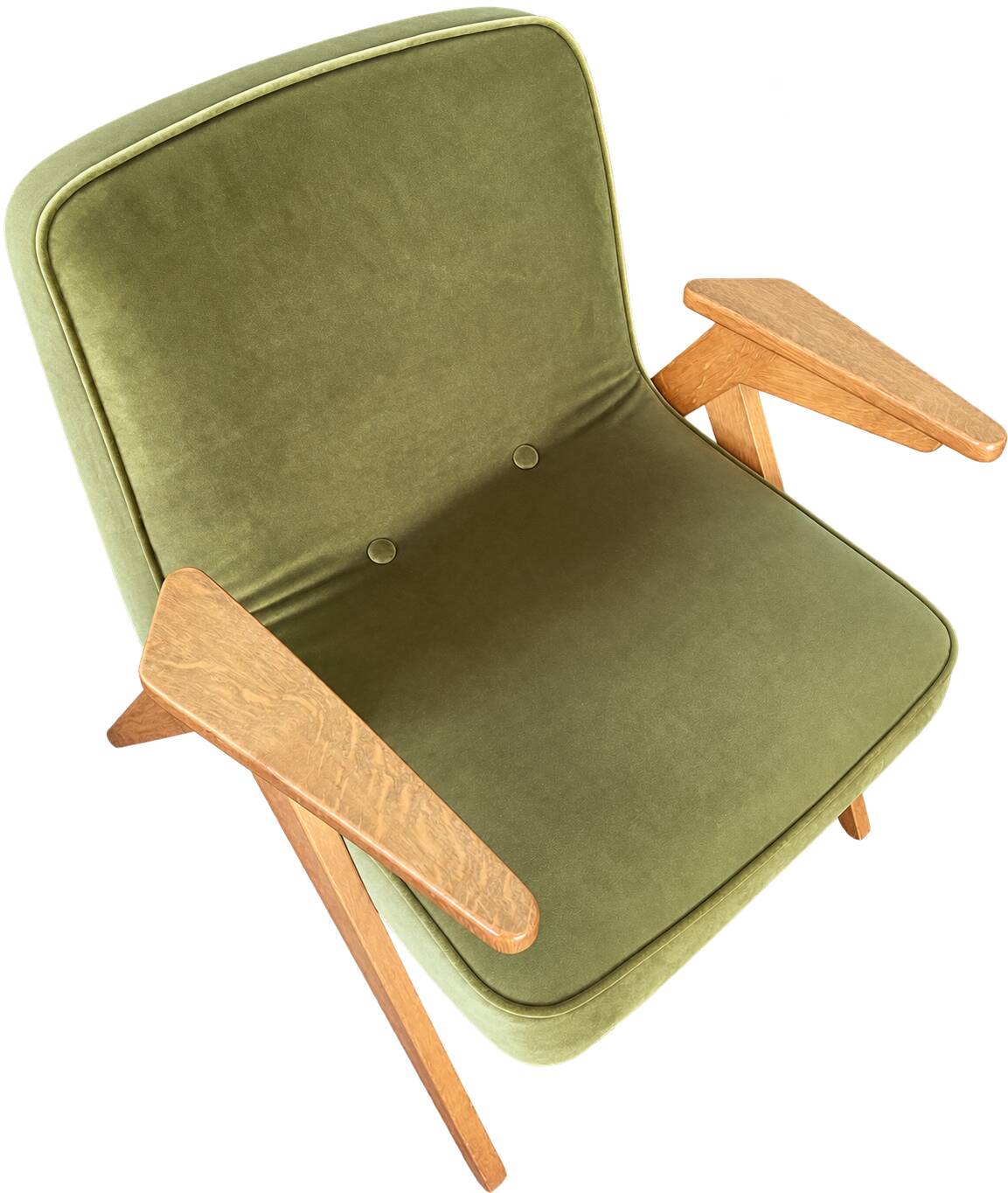 Paire de fauteuils Bunny 366  en velours Olive