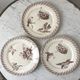 Trio of dessert plates Terre de Fer, faience digoin Sarreguemines, Buffon model