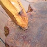 Coffee table solid wood tripod vintage folk art