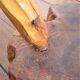 Coffee table solid wood tripod vintage folk art