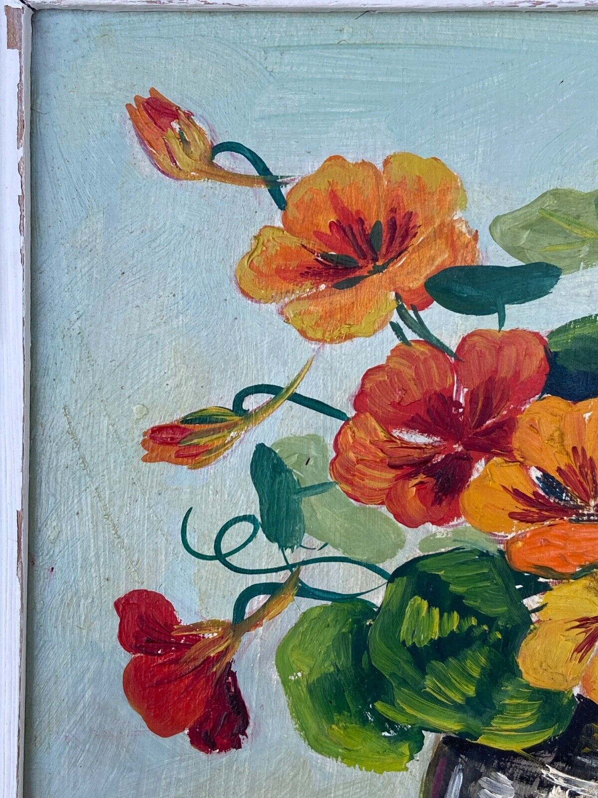 Oil on panel by S.Picquet bouquet of flowers still life XXe