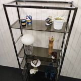 Chrome and smoked glass shelf