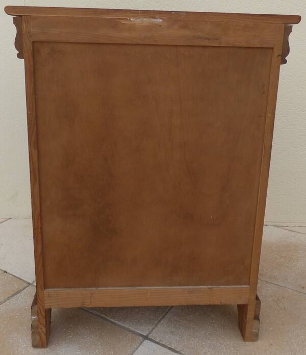 Large jam jar in solid cherry wood with its secret drawer and one door