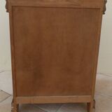 Large jam jar in solid cherry wood with its secret drawer and one door