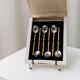 Two-Tone Gucci Bamboo Spoons Set - Gold-Plated Handles, Silver Bowls, Vintage 1970s Mid-Century Design