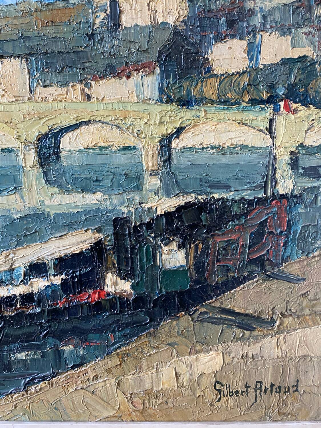 Barges along the Rhône signed