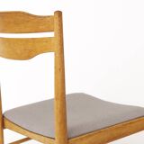 1 of 3 Vintage Beechwood Chair, 1970s, Germany, Upholstered, Set of 3